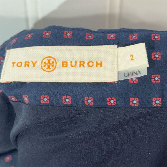 Tory Burch Blue and White Patterned Mini Skirt - Picture 7 of 9